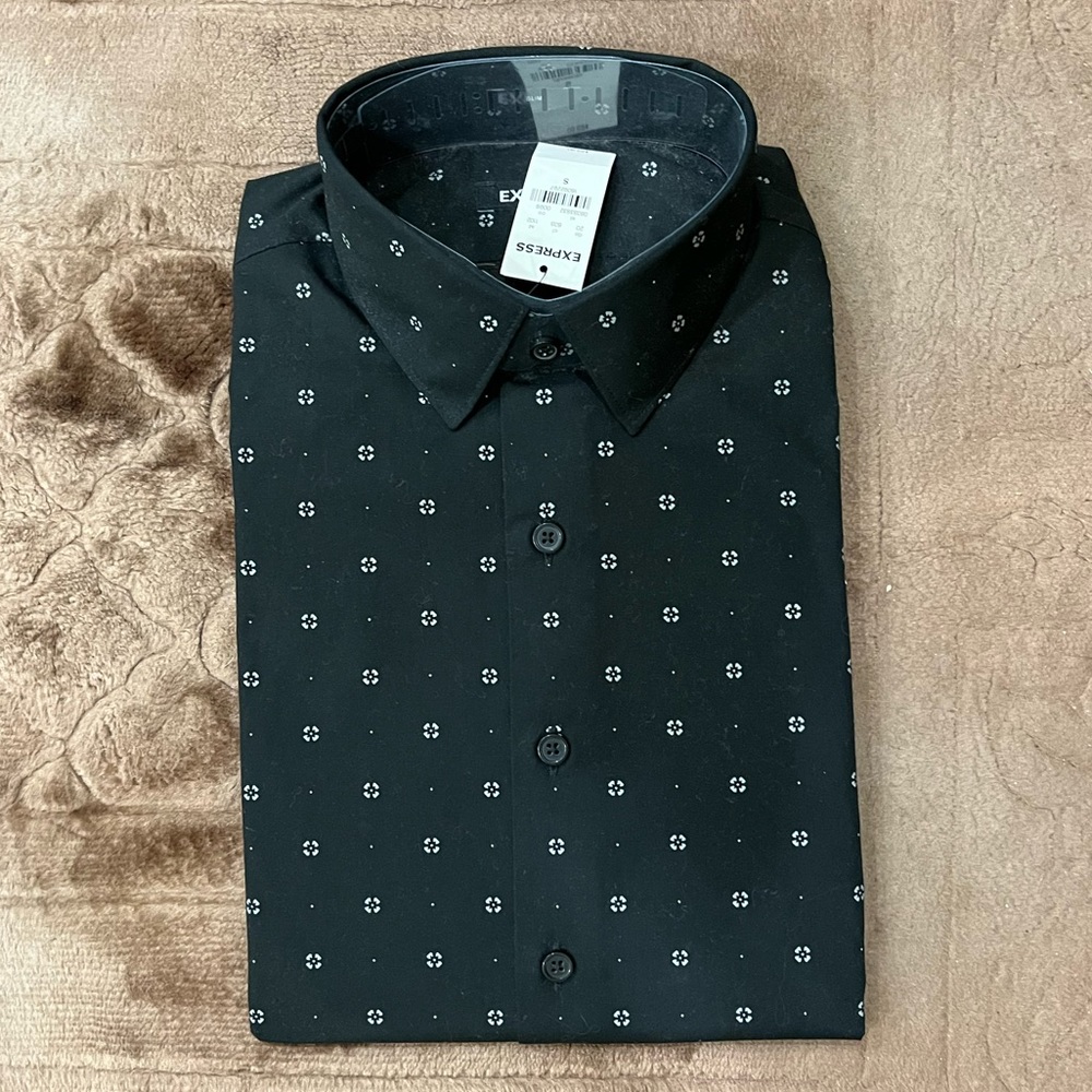 Express Mens Button down size small - black with white detail
